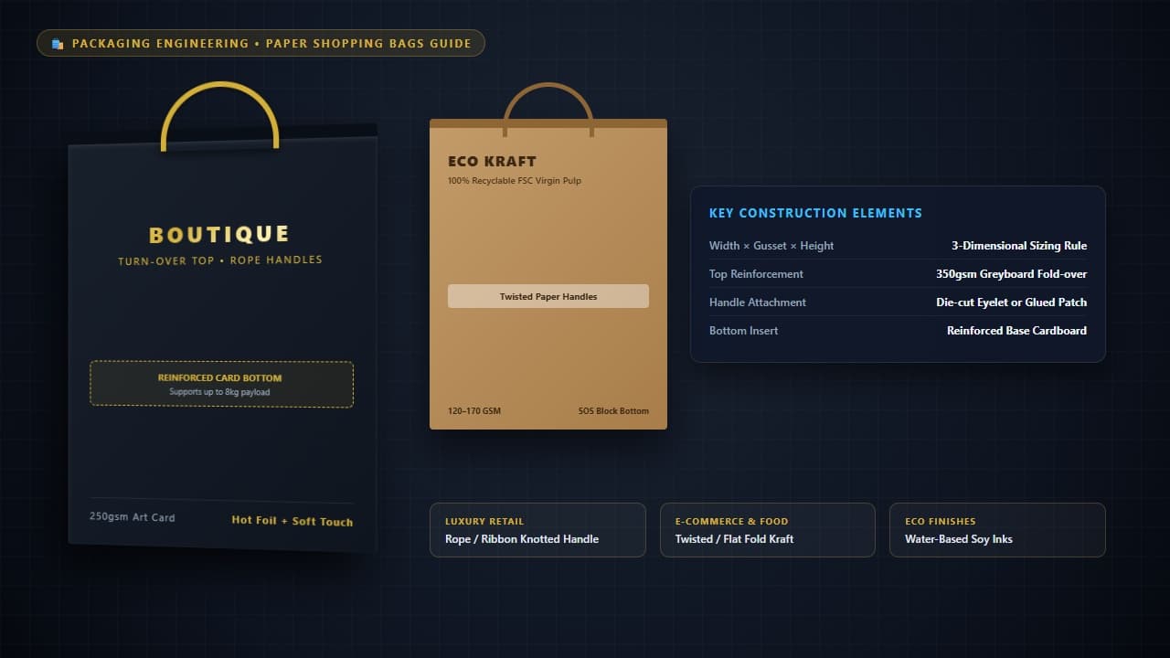 Paper Shopping Bags: Construction, Handle Styles, and How to Size One